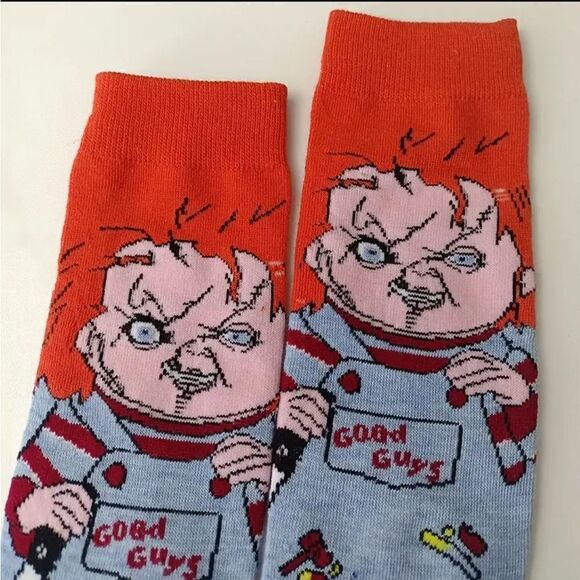 3 for $26 - Chucky Horror Scary Movie Cotton Comfortable Crew Socks - Picture 3 of 4
